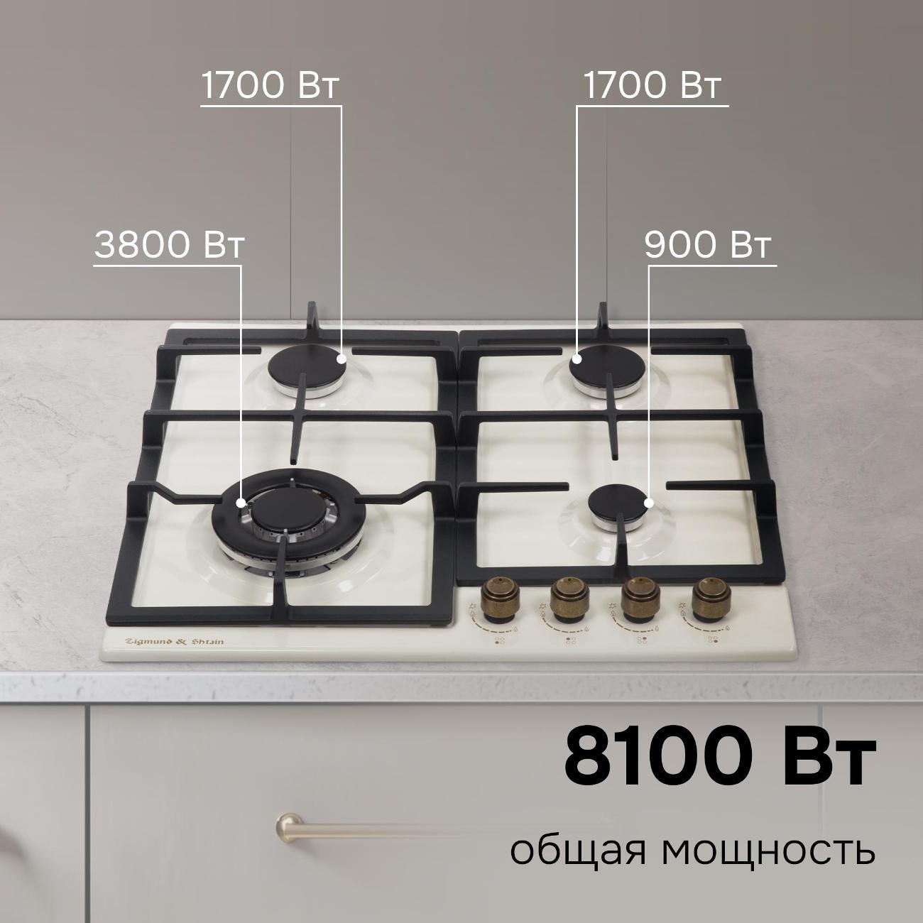 Встраиваемая газовая панель независимая Zigmund & Shtain G16.6X