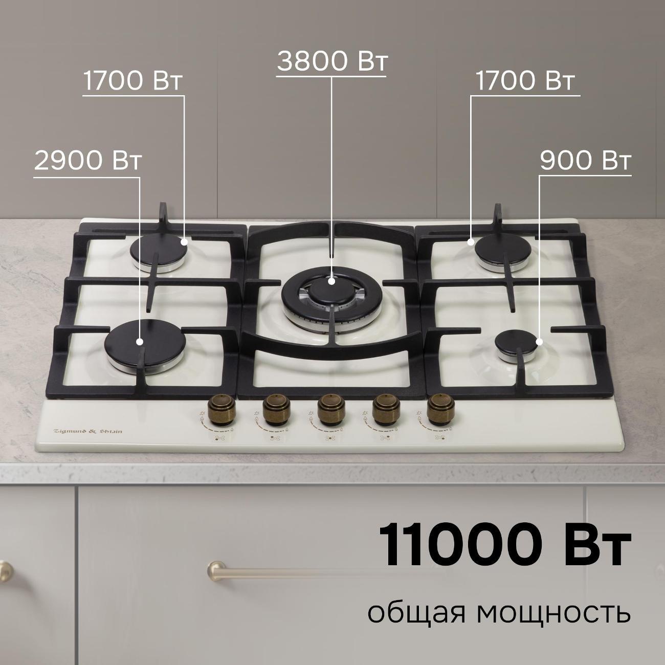 Встраиваемая газовая панель независимая Zigmund & Shtain G 16.7 X