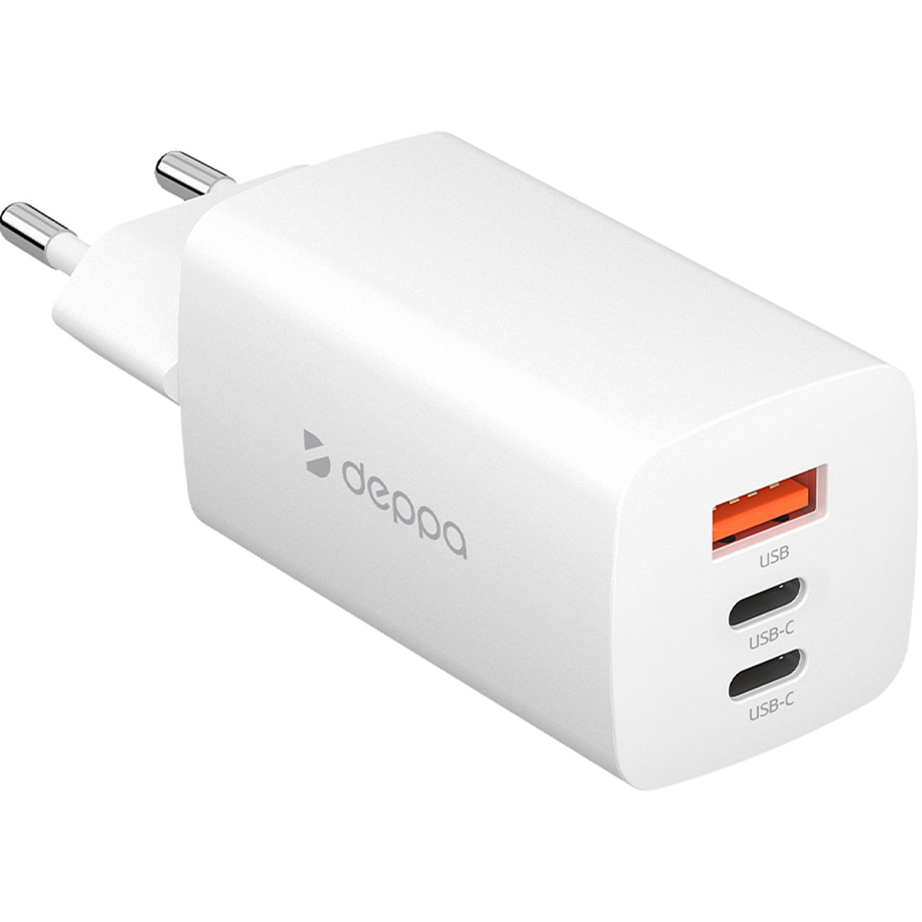 Сетевое зарядное устройство Deppa 2хUSB-C+USB A 65W белый (11443) фото