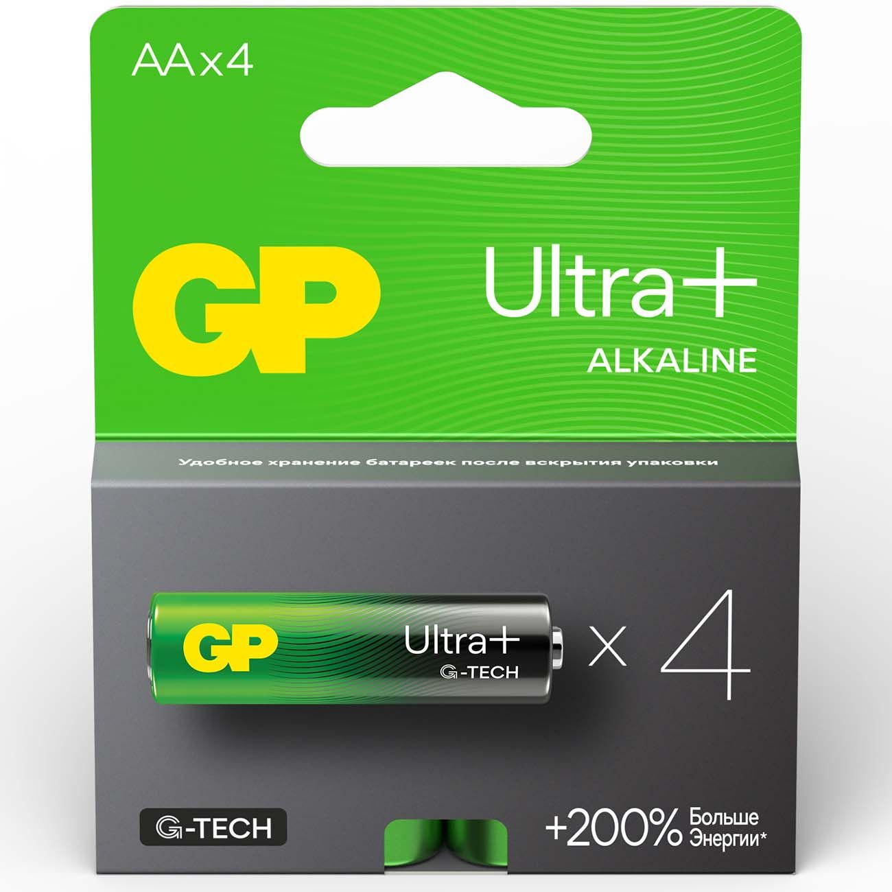 Батарейки GP АА пальчиковые алкалиновые Ultra Plus Alkaline, набор 4 шт (15AUPA21-BC4) фото