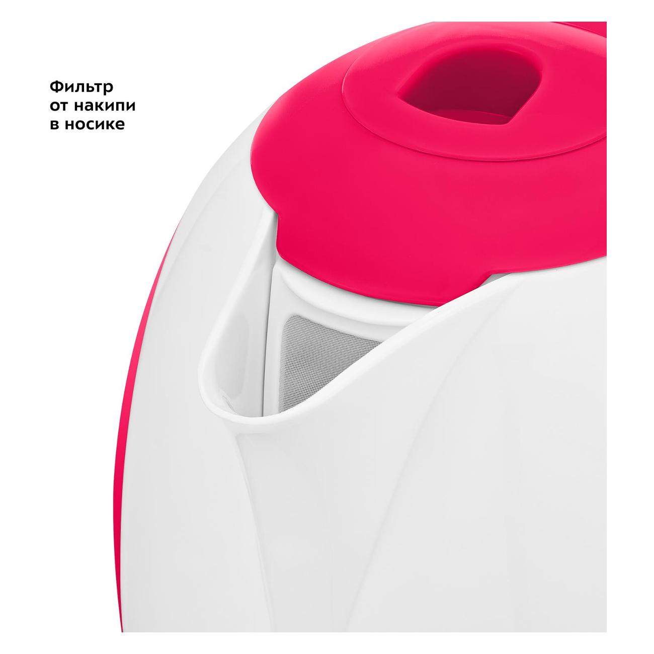 Электрочайник Kitfort KT-6607-1 белый/розовый