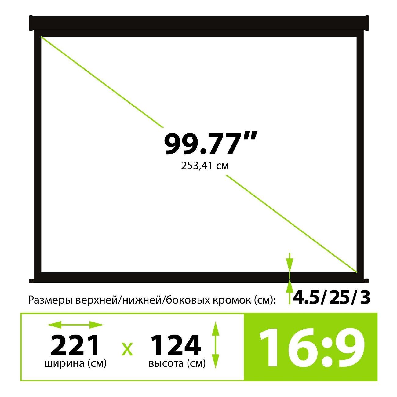 Экран для видеопроектора Cactus CS-PST-124x221