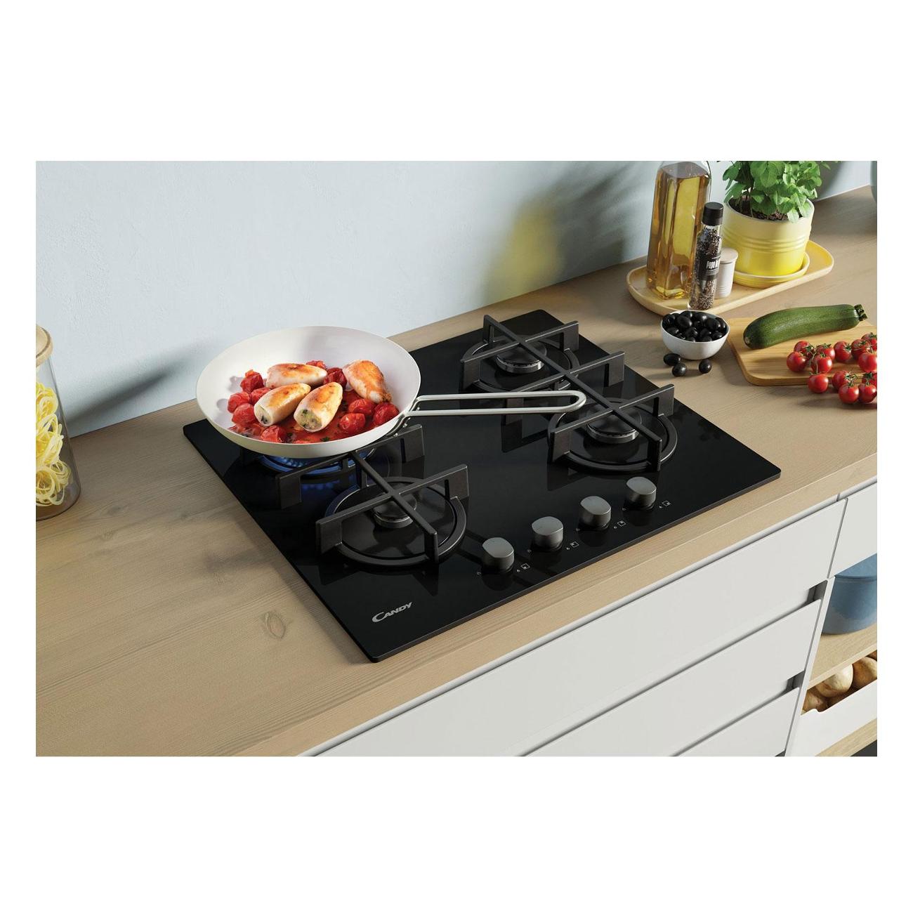 Встраиваемая газовая панель независимая Candy CVG6B черная