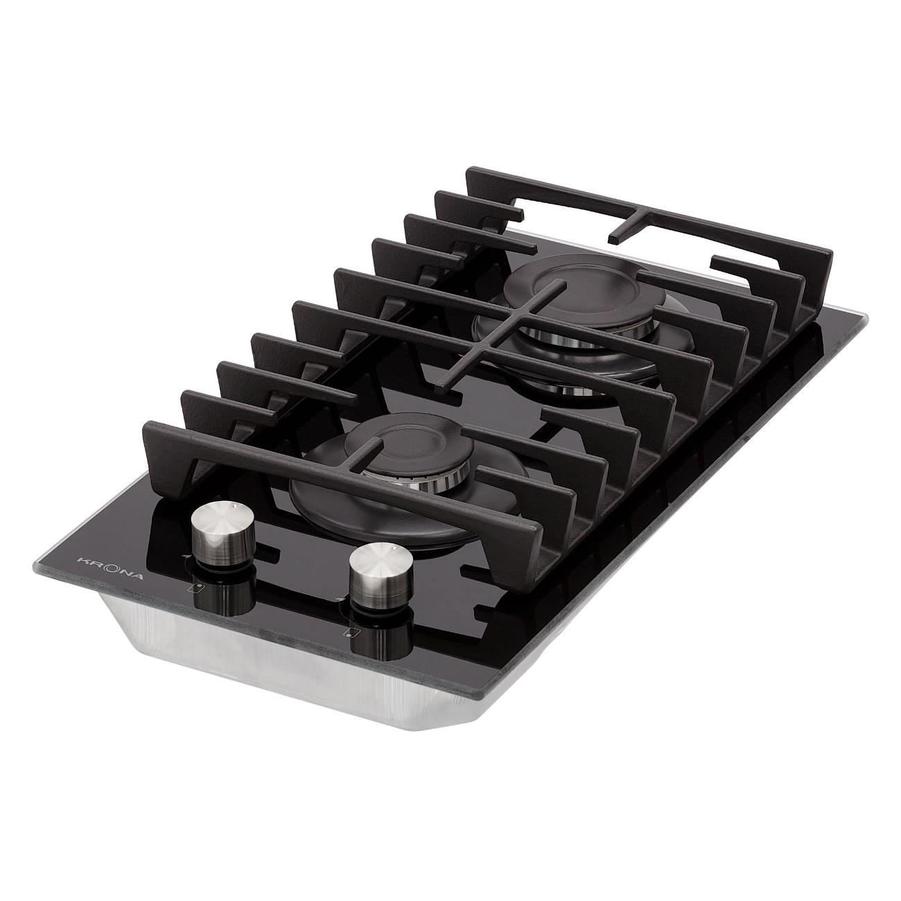 Встраиваемая модульная газовая панель независимая Krona HAGEL 30 BL черная