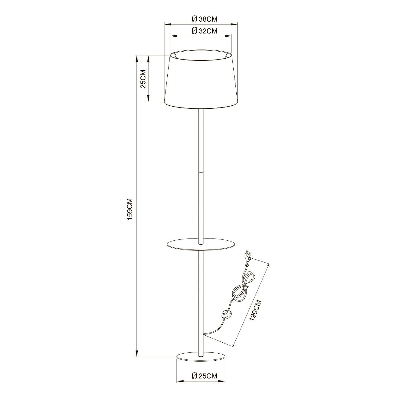 Светильник напольный Arte Lamp CONNOR A2102PN-1WH