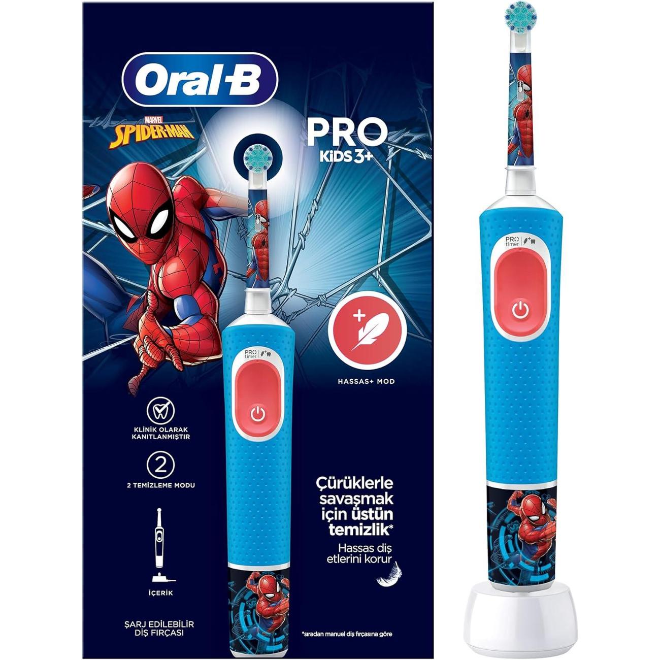 Электрическая зубная щетка Oral-B Vitality Pro Kids D103 Spider-Man