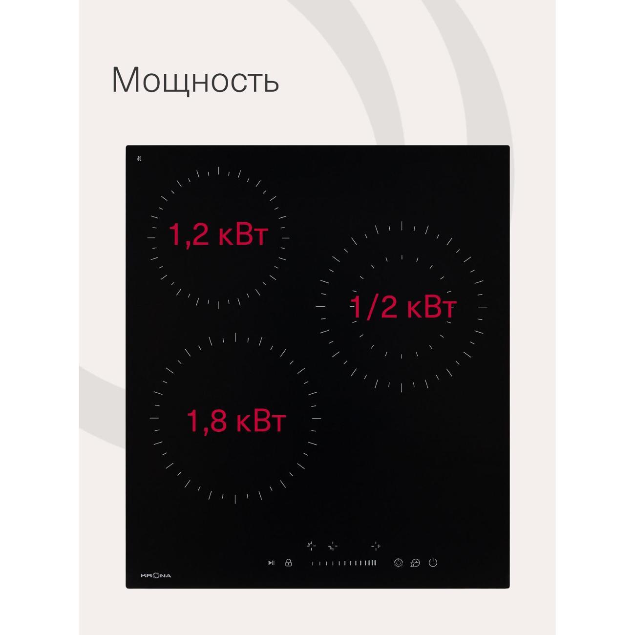 Встраиваемая электрическая панель Krona ZAUBER 45 BL 1DZTS