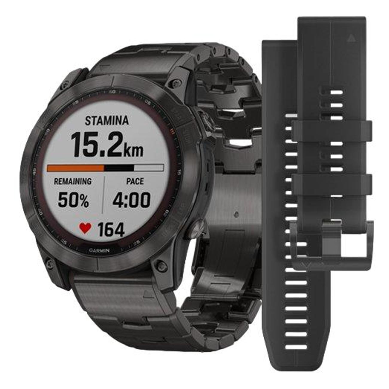 Смарт-часы Garmin FENIX 7X Sapphire Solar Titanium Charcoal Gray
