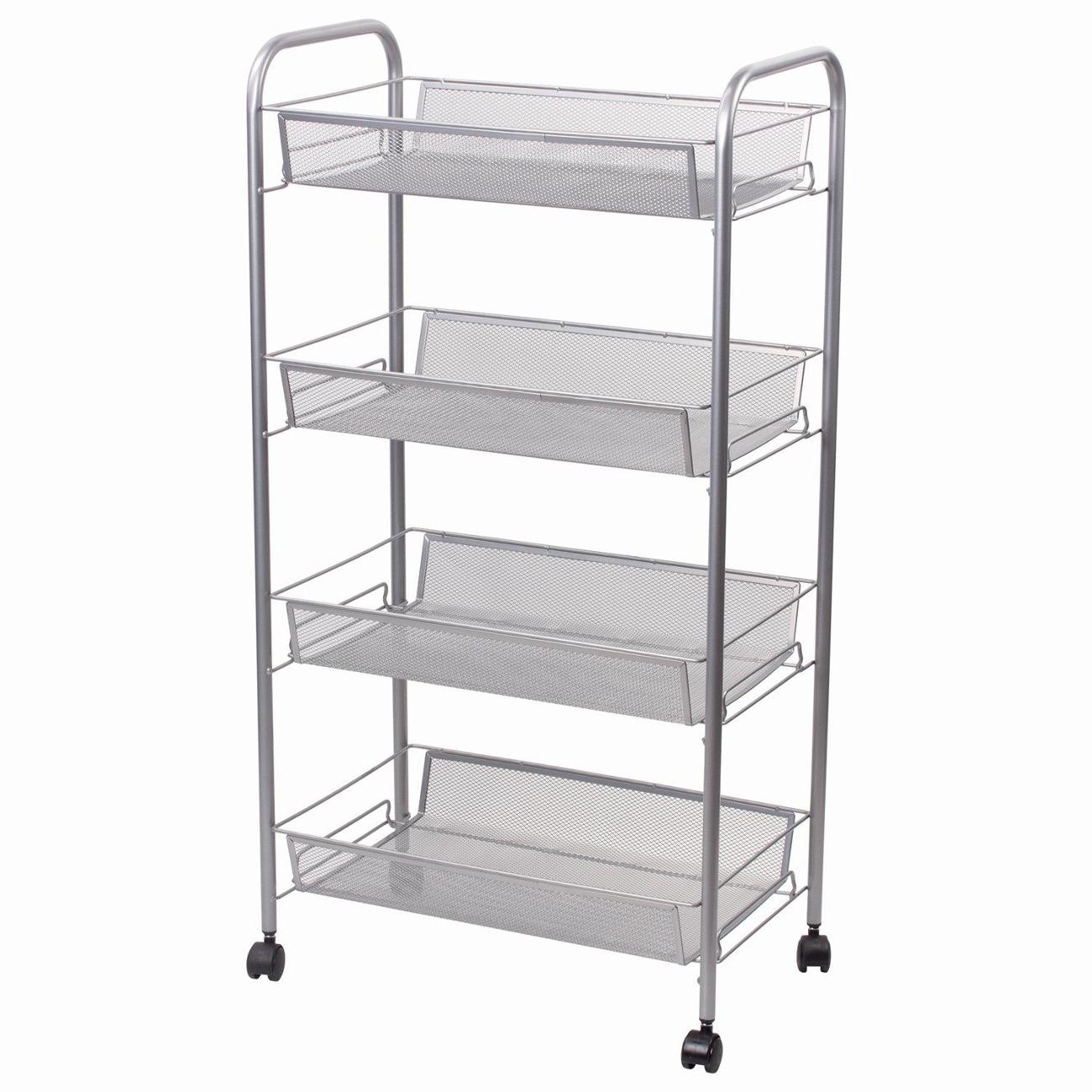 Этажерка Brabix офисно-бытовая 603754 серебристая