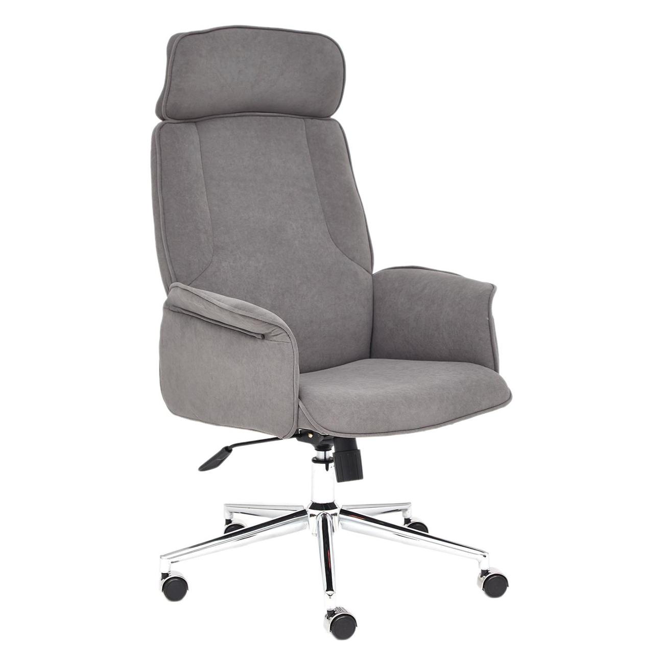 Кресло компьютерное Tetchair CHARM флок, серый