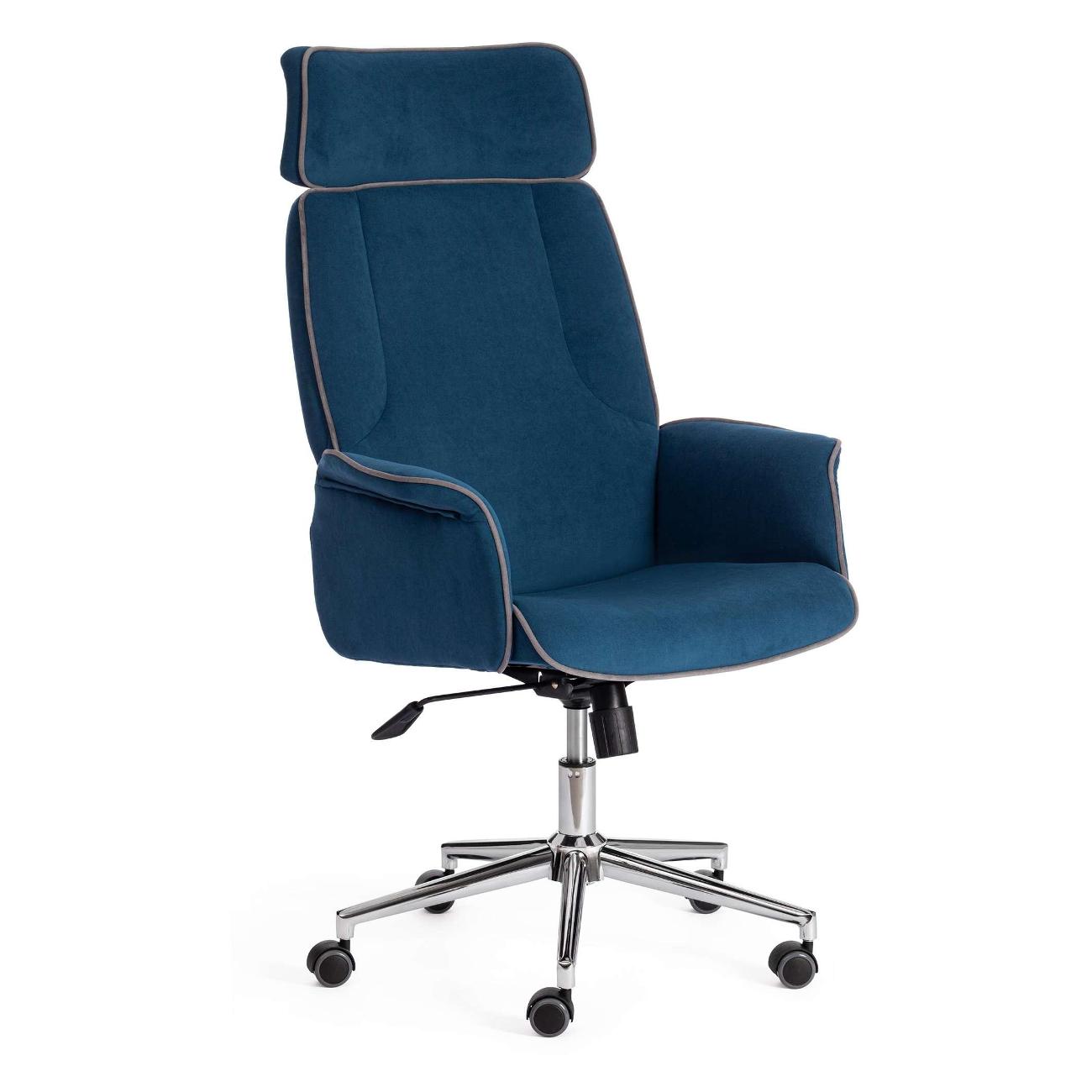 Кресло компьютерное Tetchair CHARM флок, синий фото