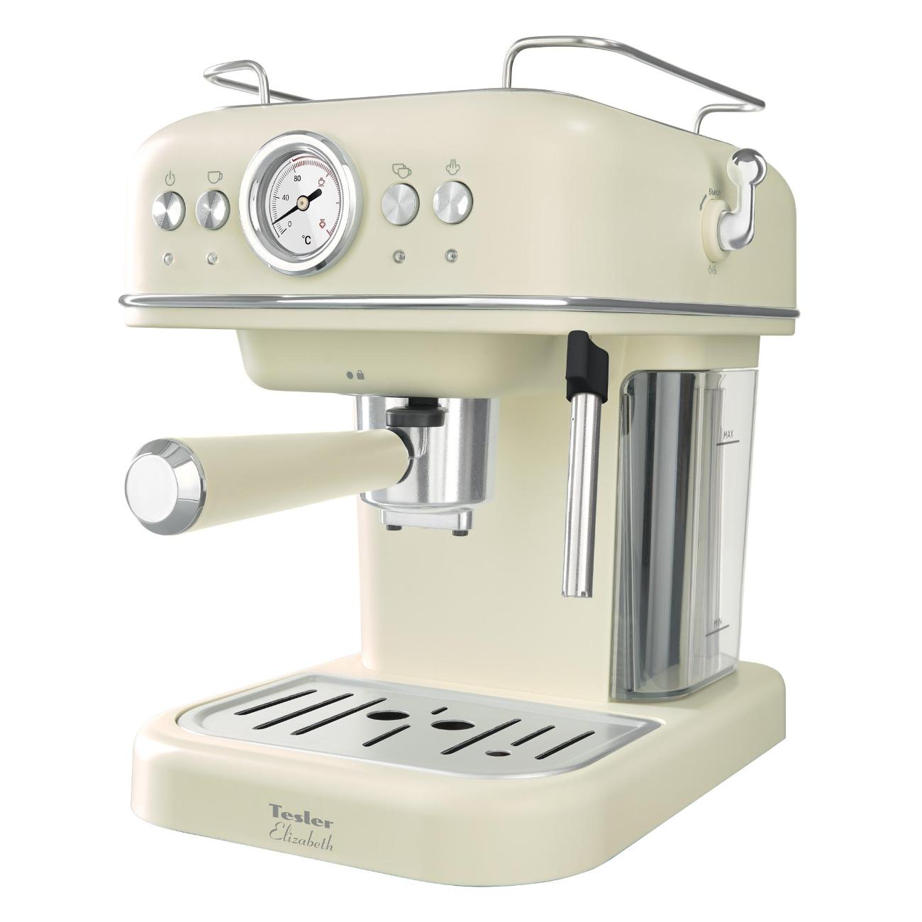 Кофеварка рожкового типа Tesler ECM-245 бежевая