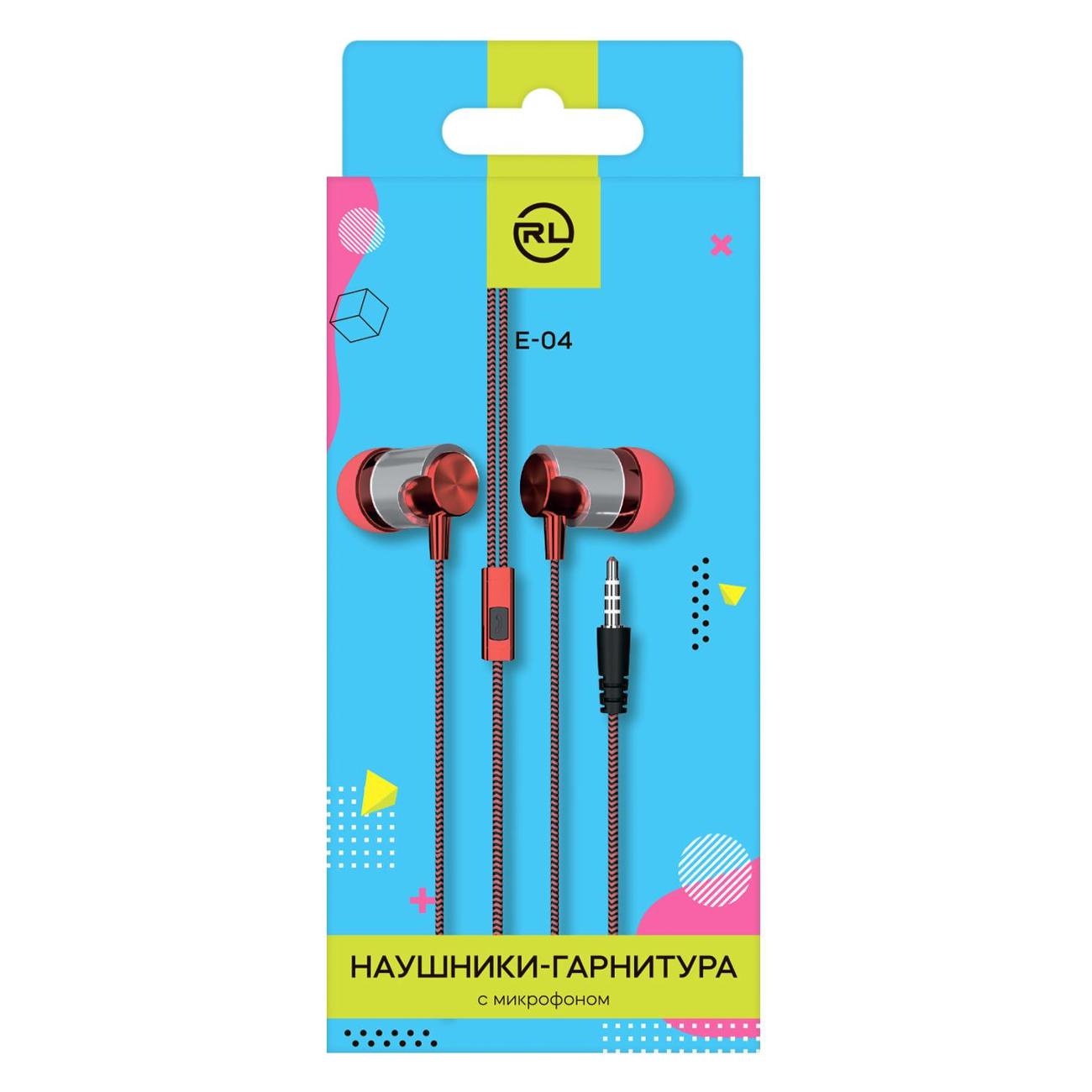Наушники-гарнитура красный Line E04 красный