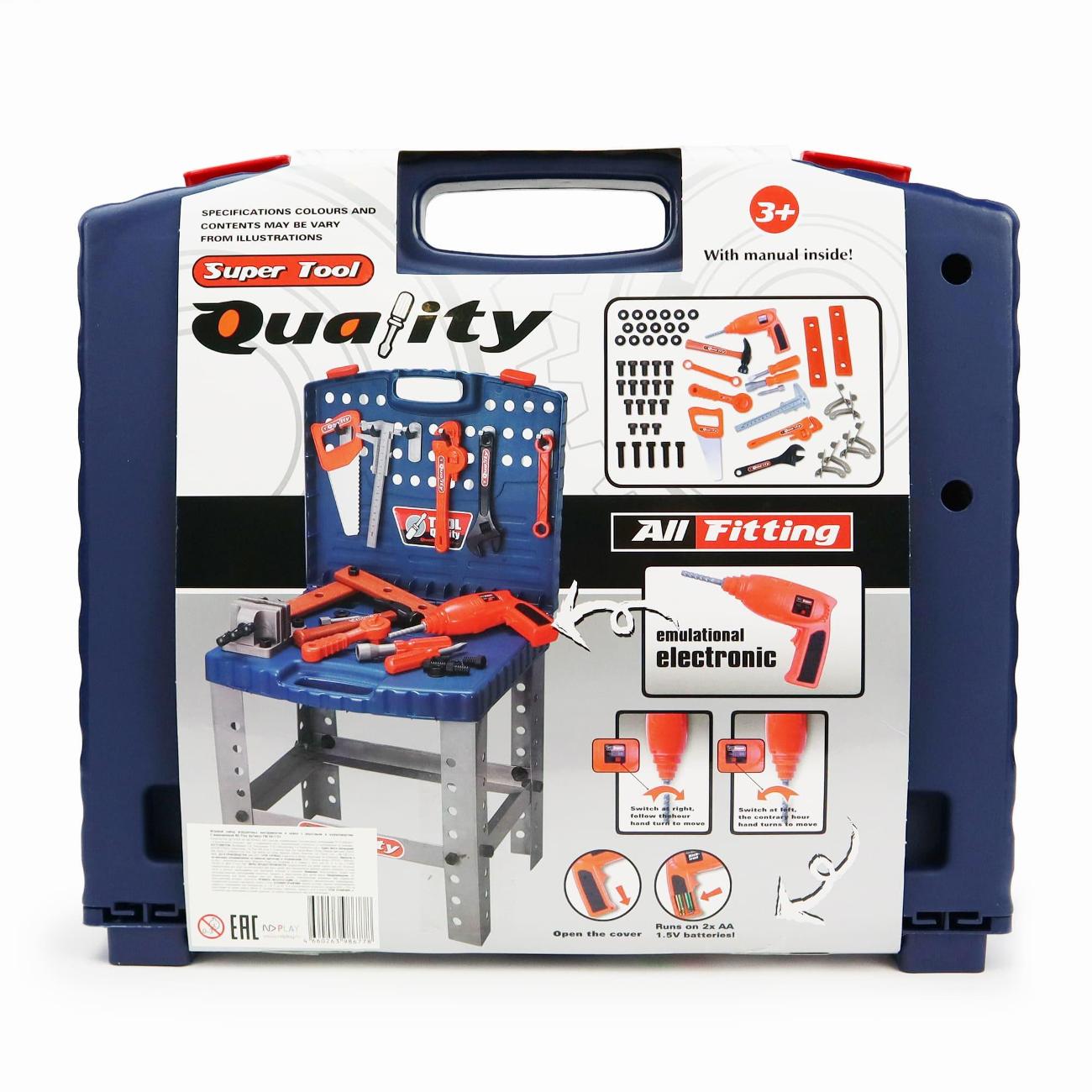 Игровой набор ND Play инструменты в кейсе с верстаком и шуруповертом