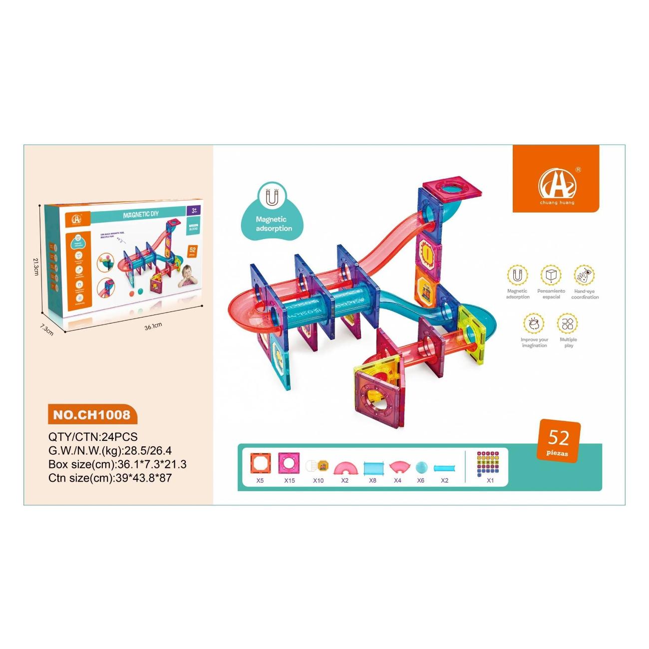 Конструктор ДИНАТОЙС СM 4021 Магнитный (52 детали)