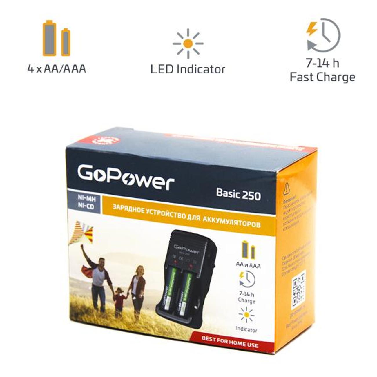 Зарядное устройство для аккумуляторной батареи GoPower Basic 250