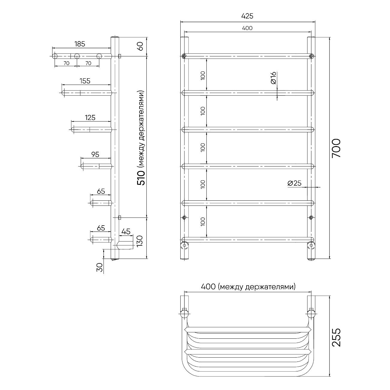 Полотенцесушитель электрический Indigo Hit LHE70-40R
