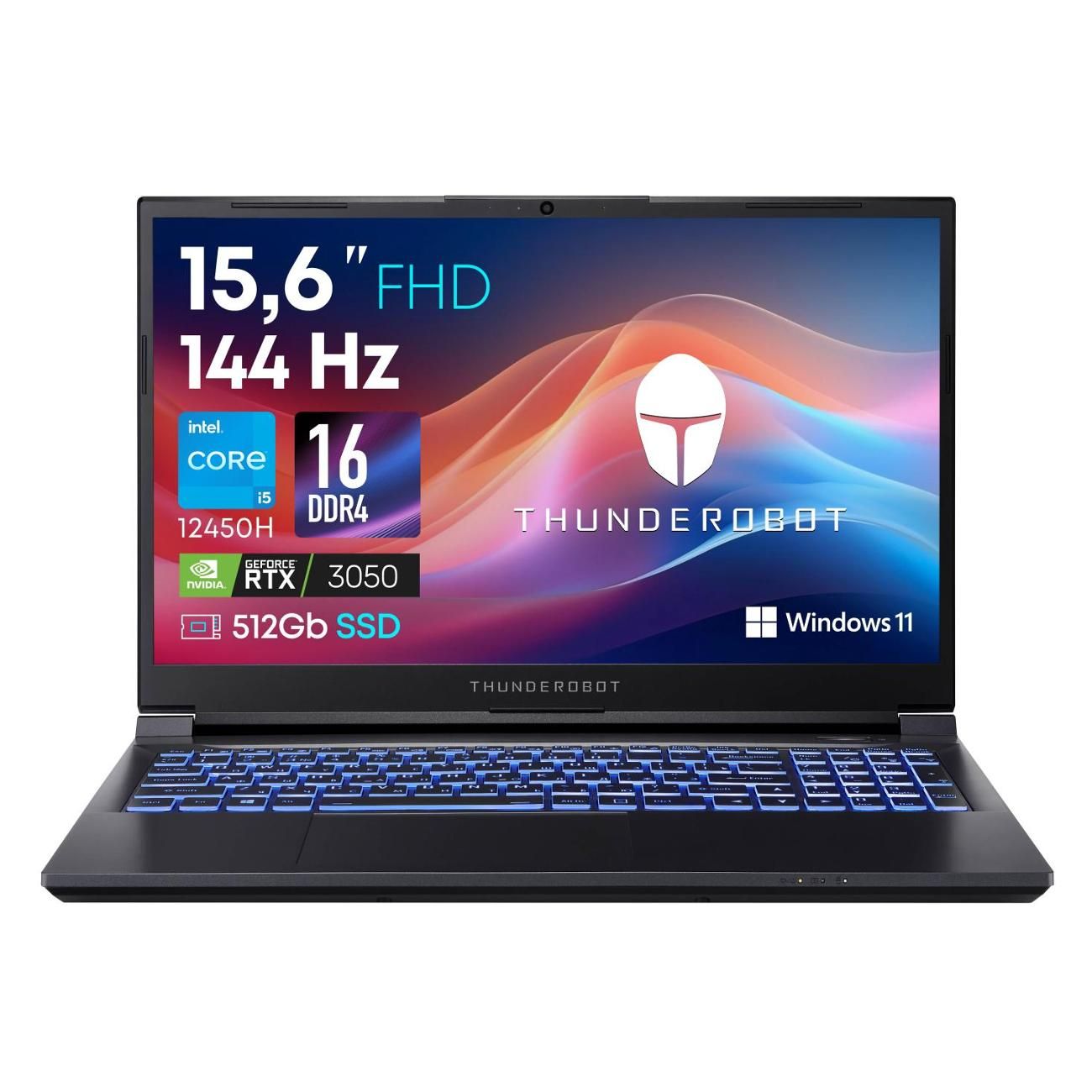 Ноутбук игровой Thunderobot 911S Core/15.6"/Core i5-12450H/16/512/RTX 3050/Win/черный