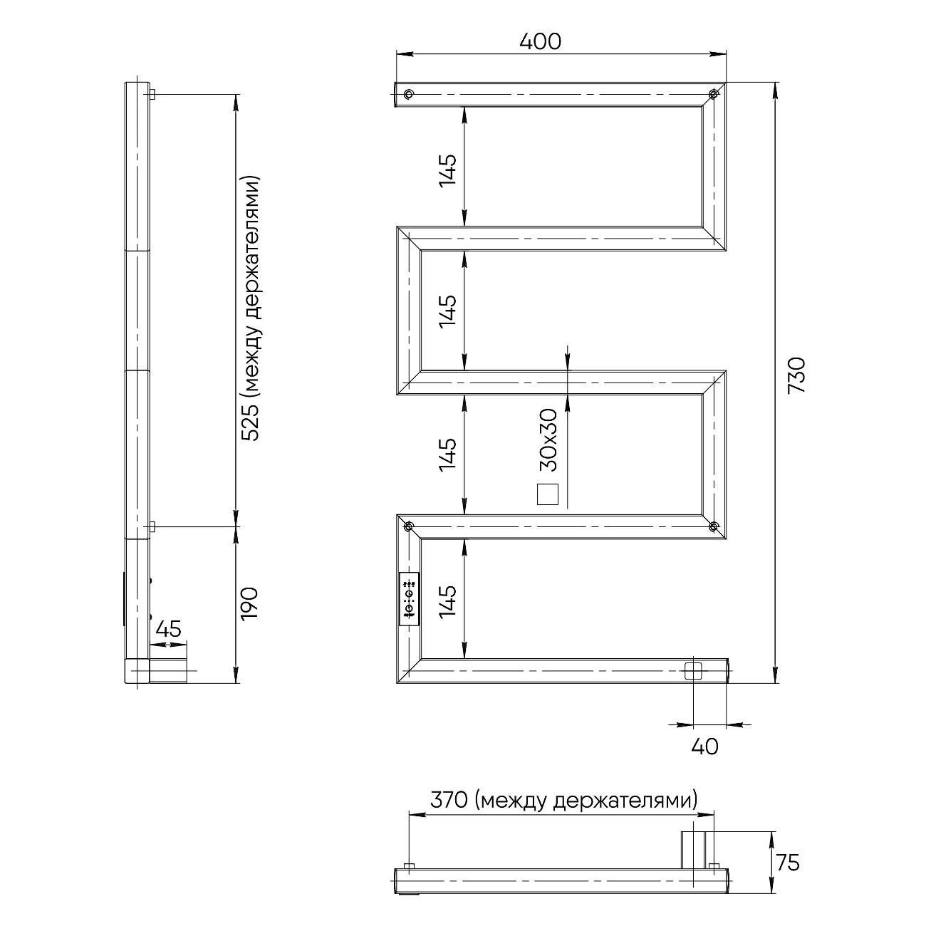 Полотенцесушитель электрический Indigo Sparta 70/40