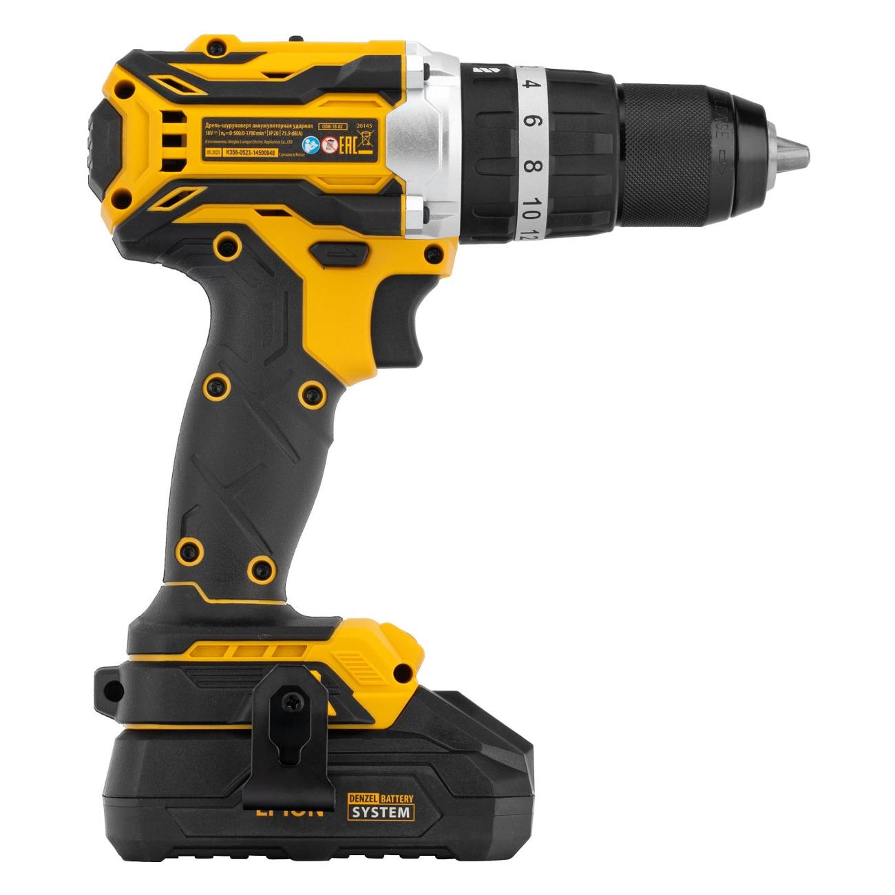 Шуруповерт аккумуляторный Denzel CIDB-18-02