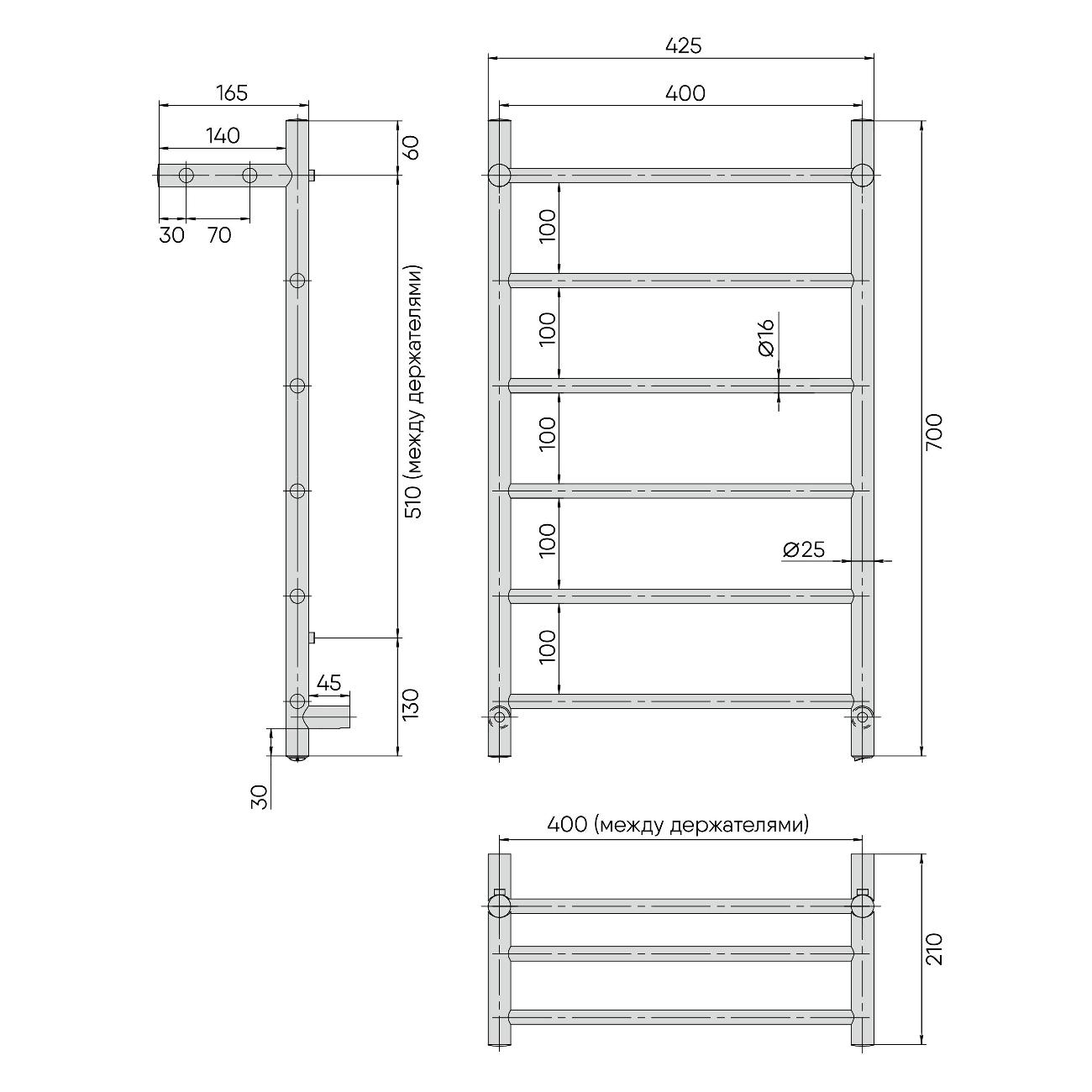 Полотенцесушитель электрический Indigo Line с полкой LСLE70-40PR