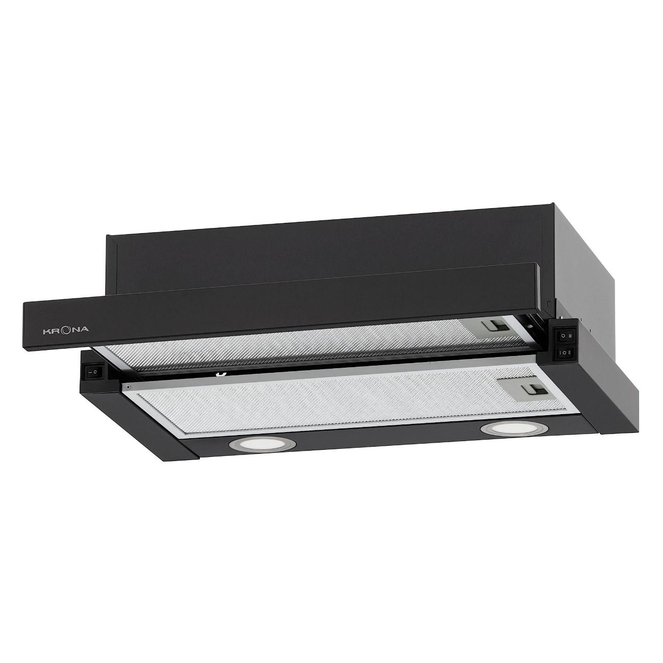 Вытяжка встраиваемая в шкаф Krona KAMILLA T 500 BLACK черная