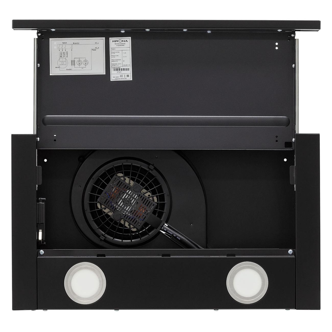 Вытяжка встраиваемая в шкаф Krona KAMILLA T 500 BLACK черная