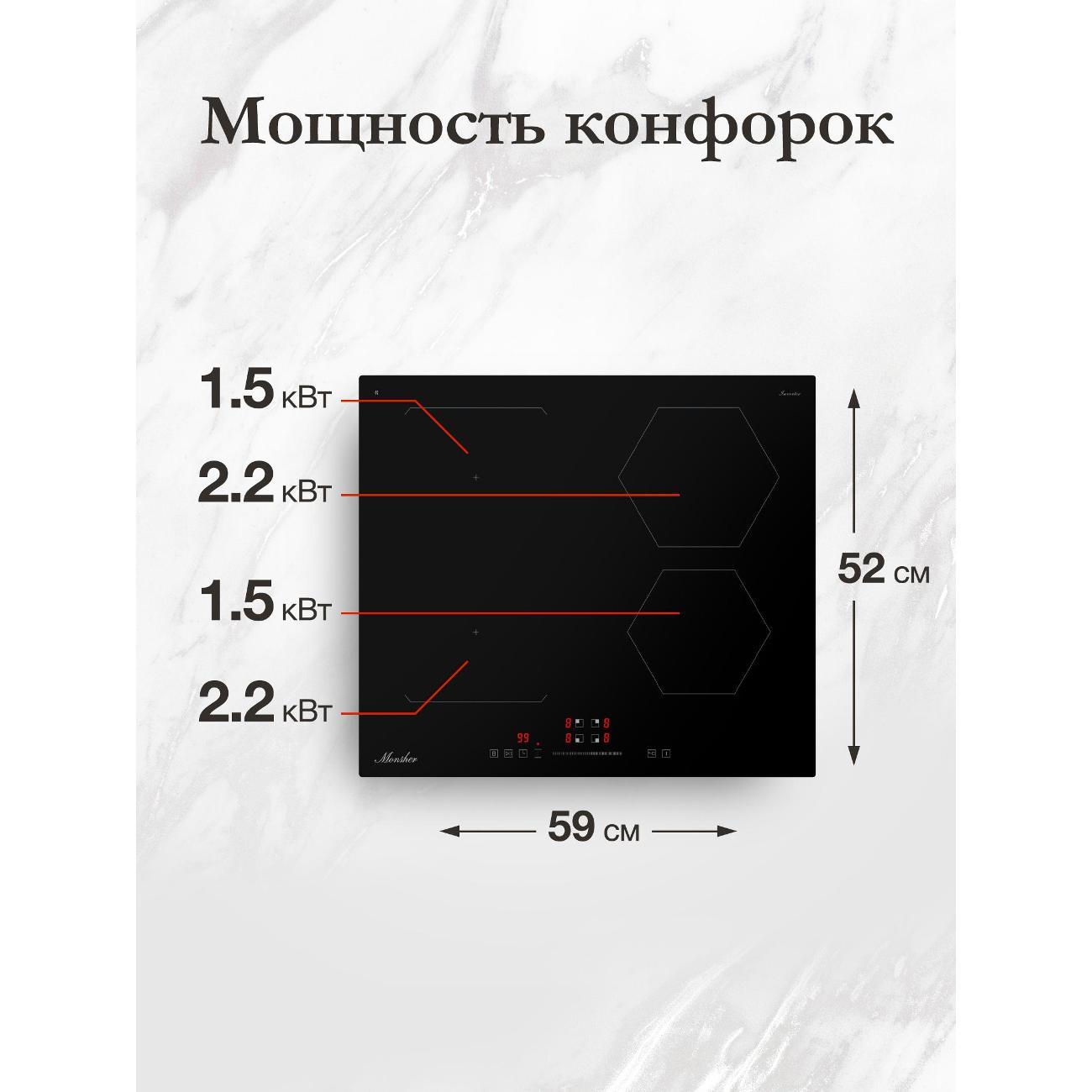 Встраиваемая индукционная панель независимая Monsher MHI 6016