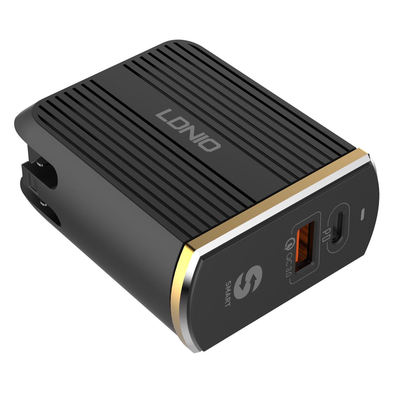 Сетевое зарядное устройство LDNIO A2502C + Кабель Lightning -Type-C