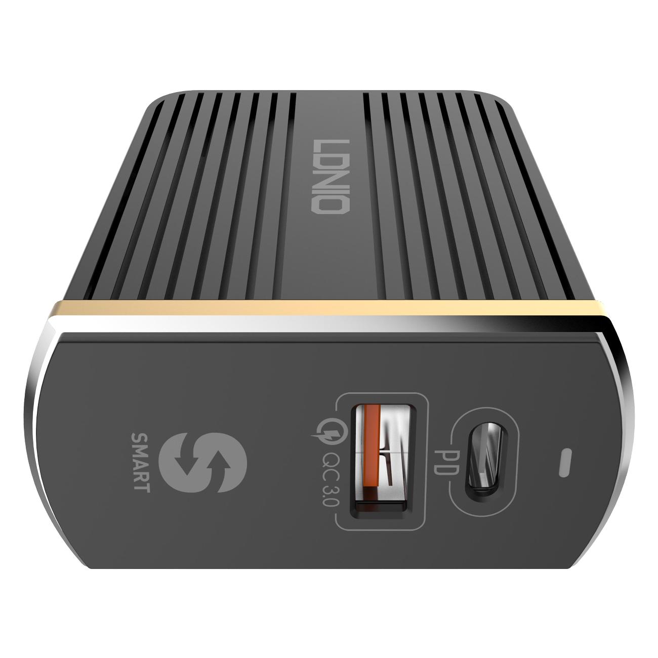 Сетевое зарядное устройство LDNIO A2502C + Кабель Lightning -Type-C