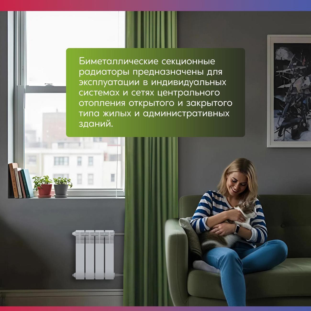 Биметаллический радиатор OASIS ECO 350/80/4