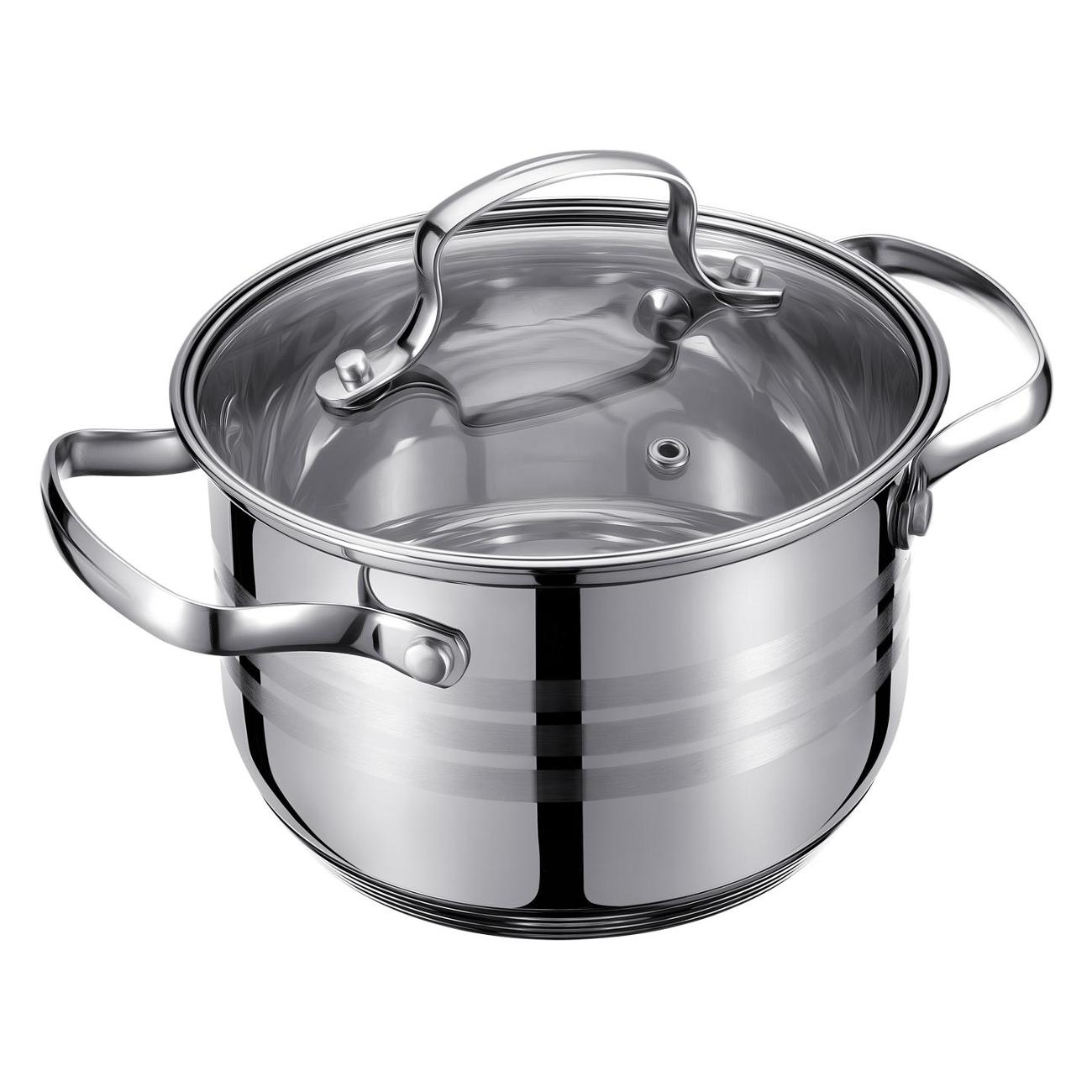 Кастрюля 20см/4.1л с крышкой REGENT inox Cintura