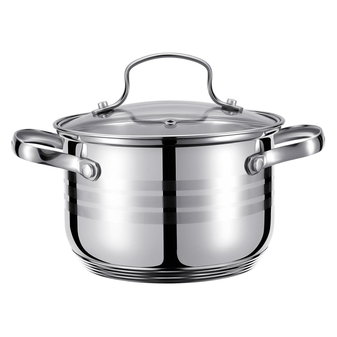 Кастрюля 20см/4.1л с крышкой REGENT inox Cintura