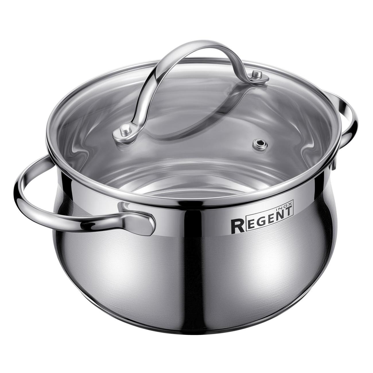 Кастрюля 20см/3.3л с крышкой REGENT inox Monica