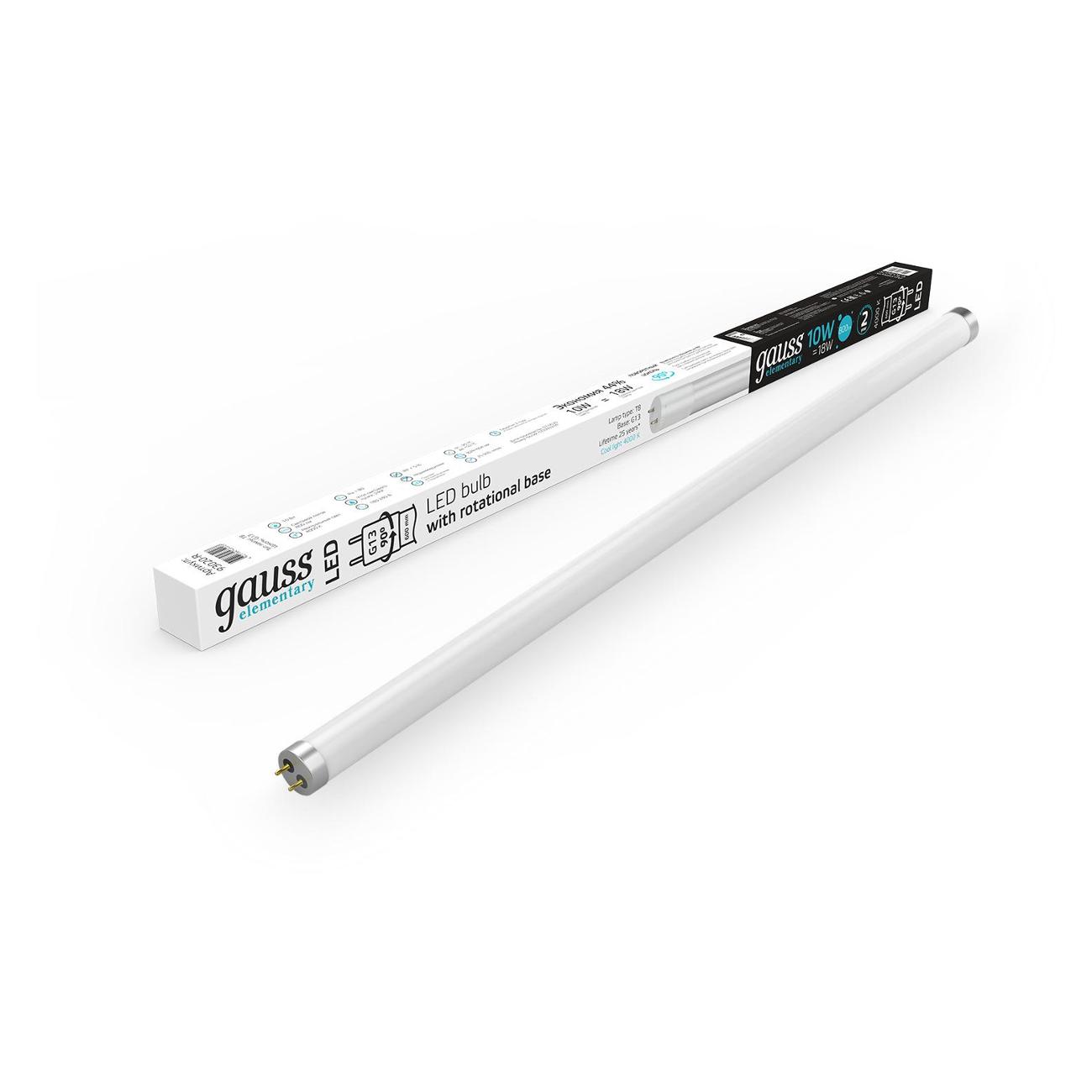 Лампа Gauss Elementary T8 10W 780lm 4000K G13 600mm LED
