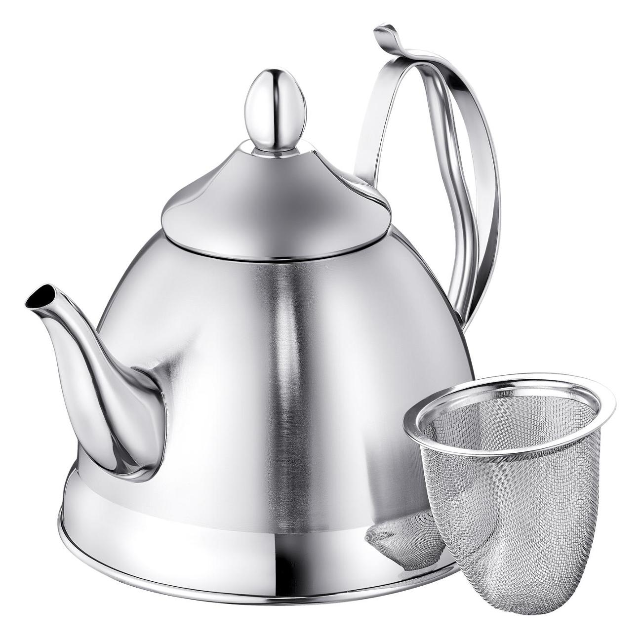 Чайник заварочный 1.2л с ситечком REGENT inox TEA