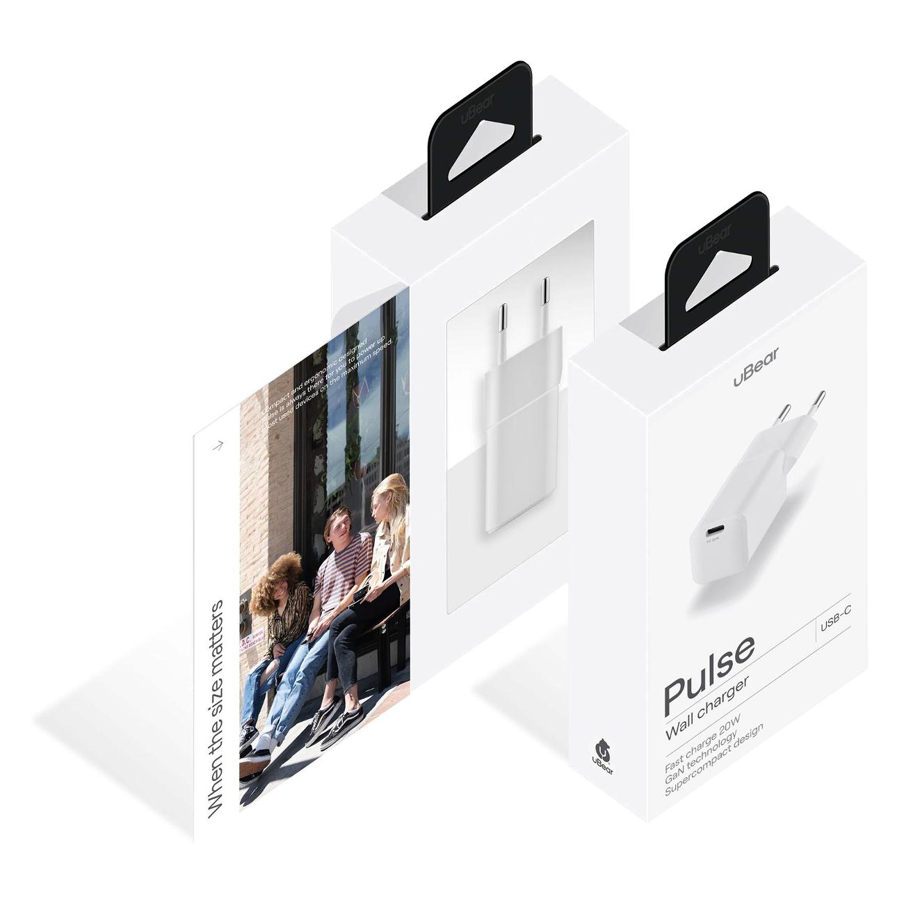 Сетевое зарядное устройство uBear Pulse (WC09WHPD20-C)