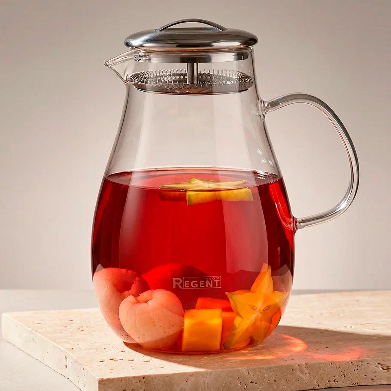 Кувшин 1.8л с фильтр крышкой REGENT inox Franco