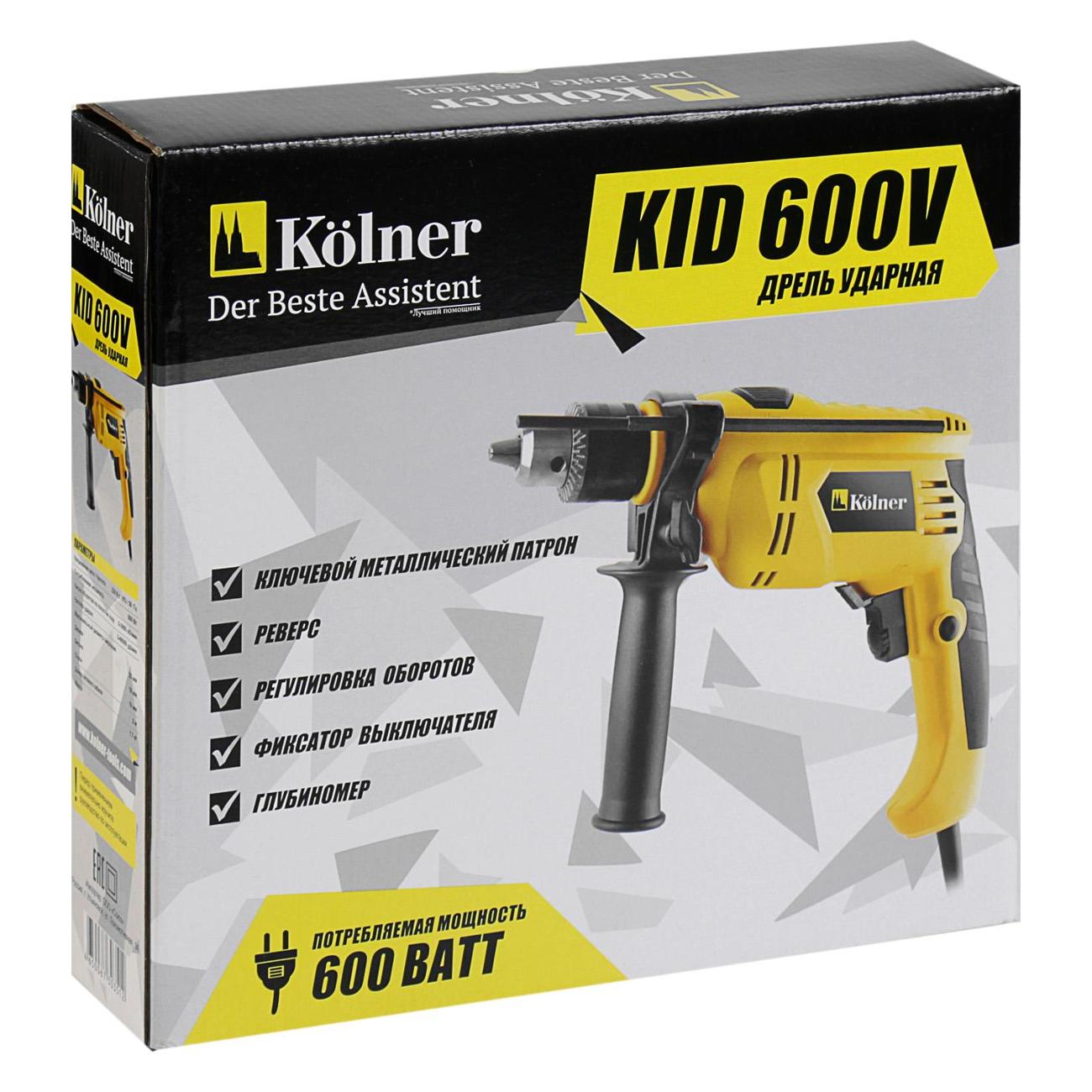 Дрель ударная Kolner KID 600V