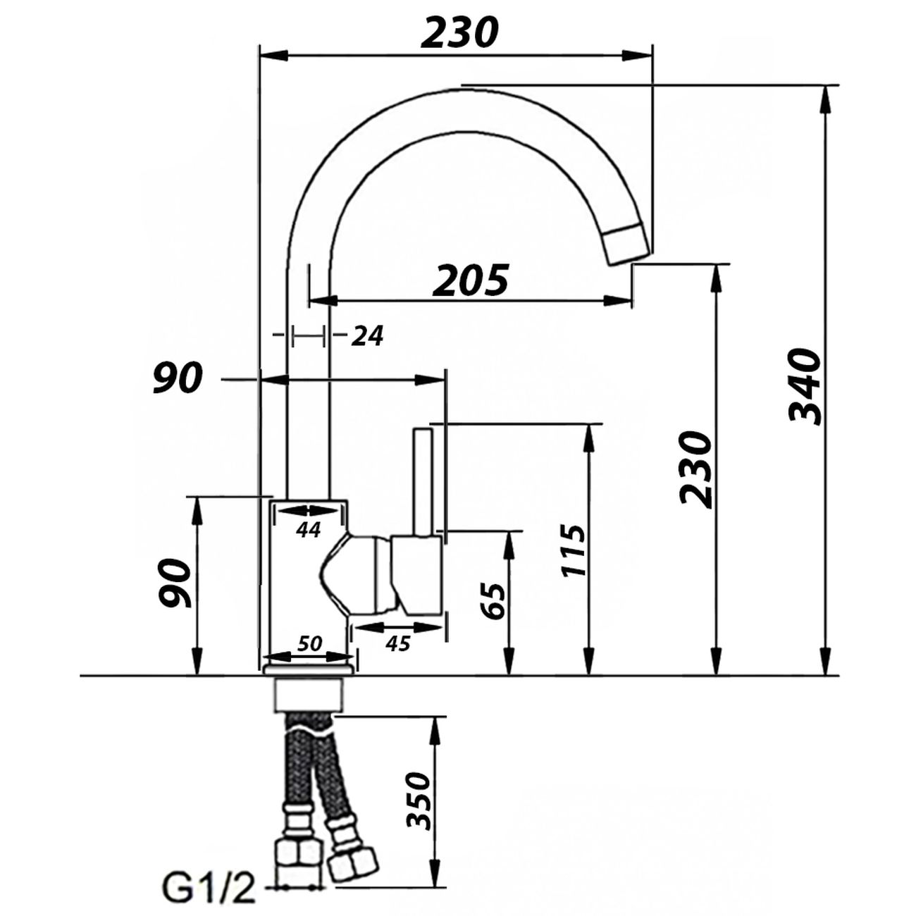 Смеситель Wisent W4998-3 сатин