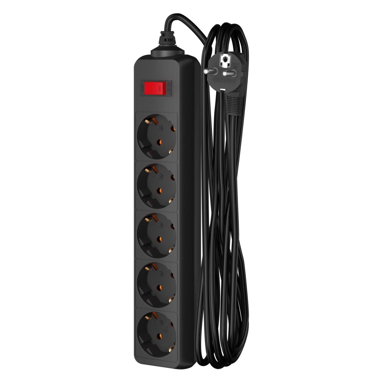 Сетевой фильтр Фотон 10-35ES 3 м черный