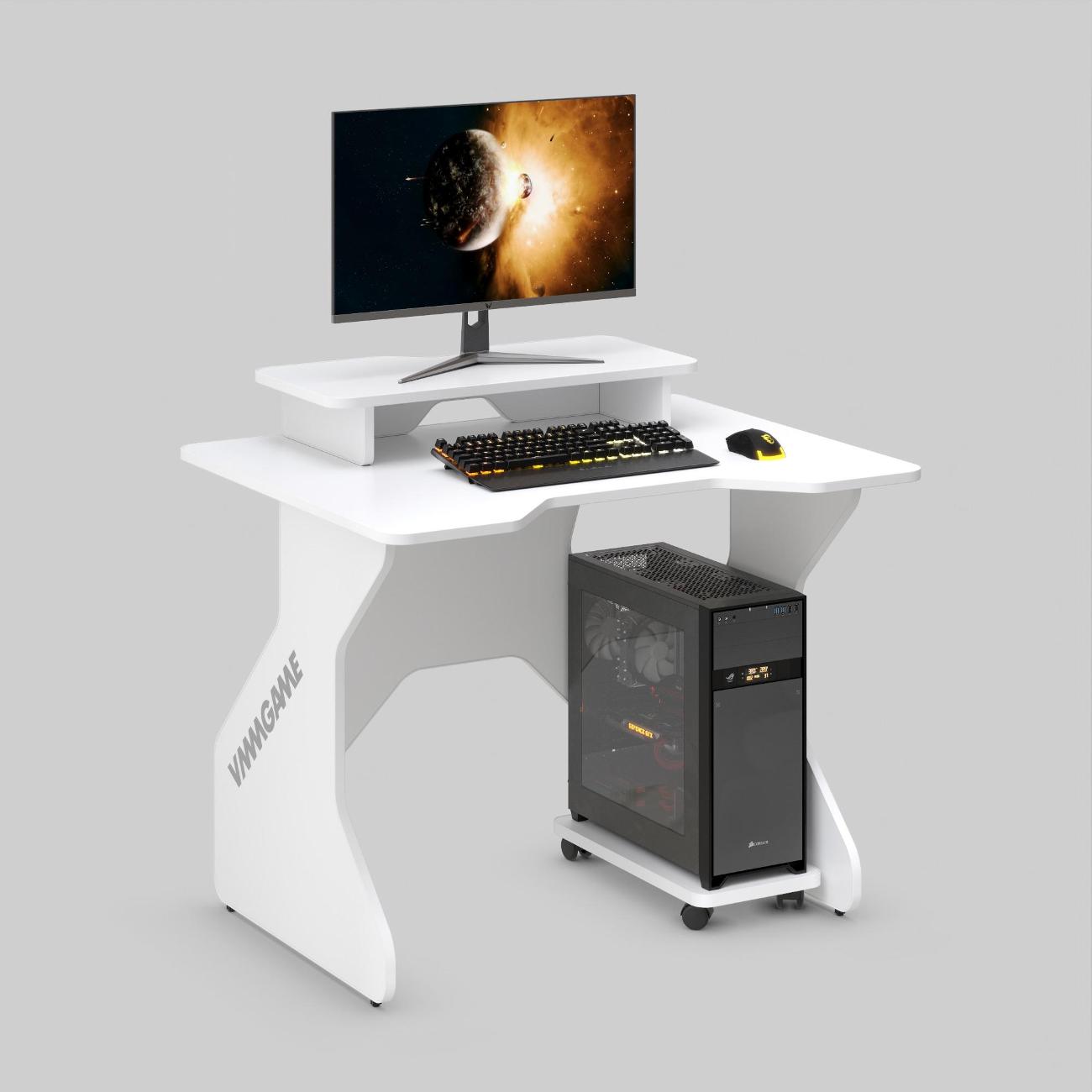 Стол компьютерный игровой VMMGAME ONE LIGHT 100 WHITE + MINI MAT