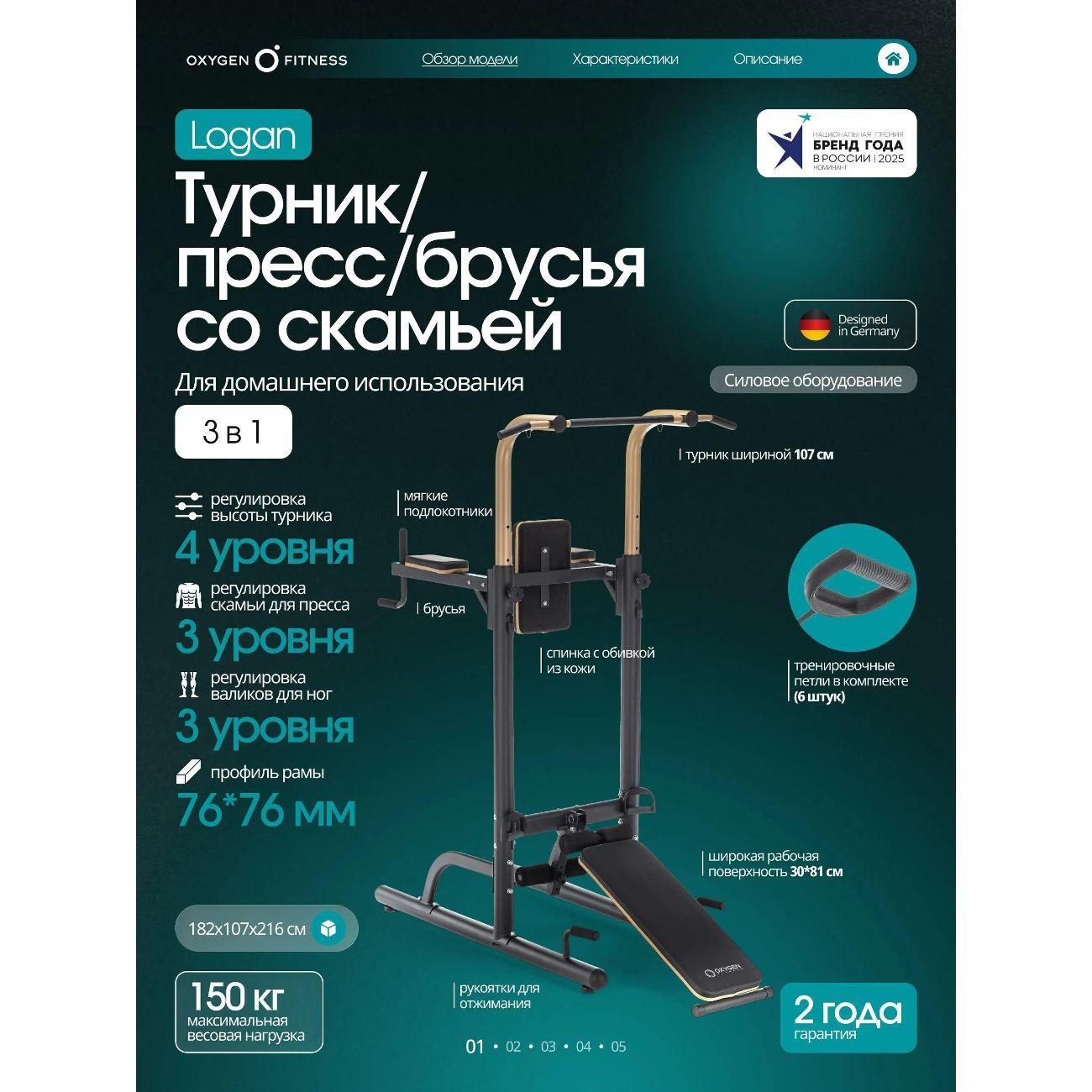 Турник Oxygen Fitness LOGAN фото