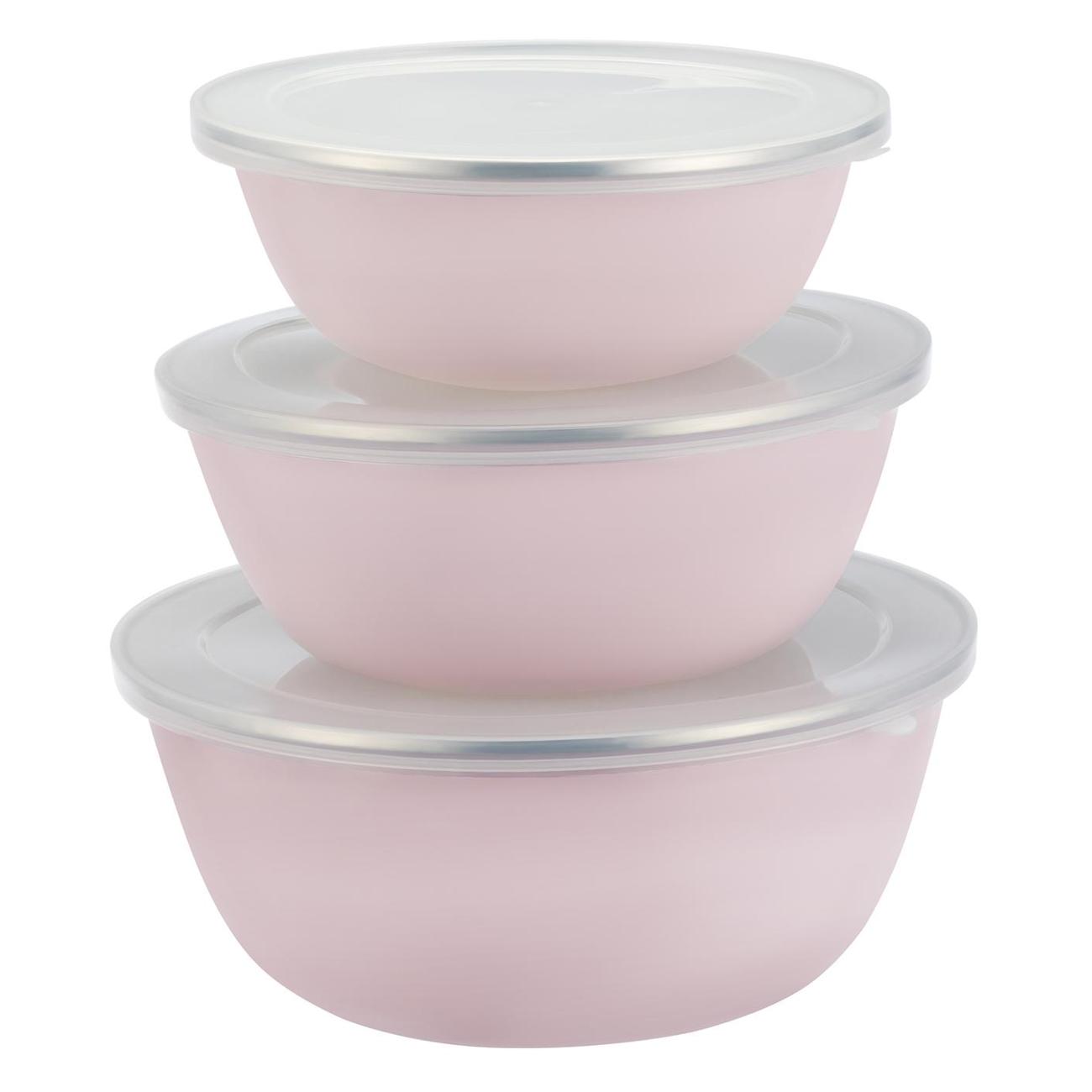 Набор мисок REGENT inox SMALTO с крышками 3 шт. (0,6л, 0,9л, 1,4л)