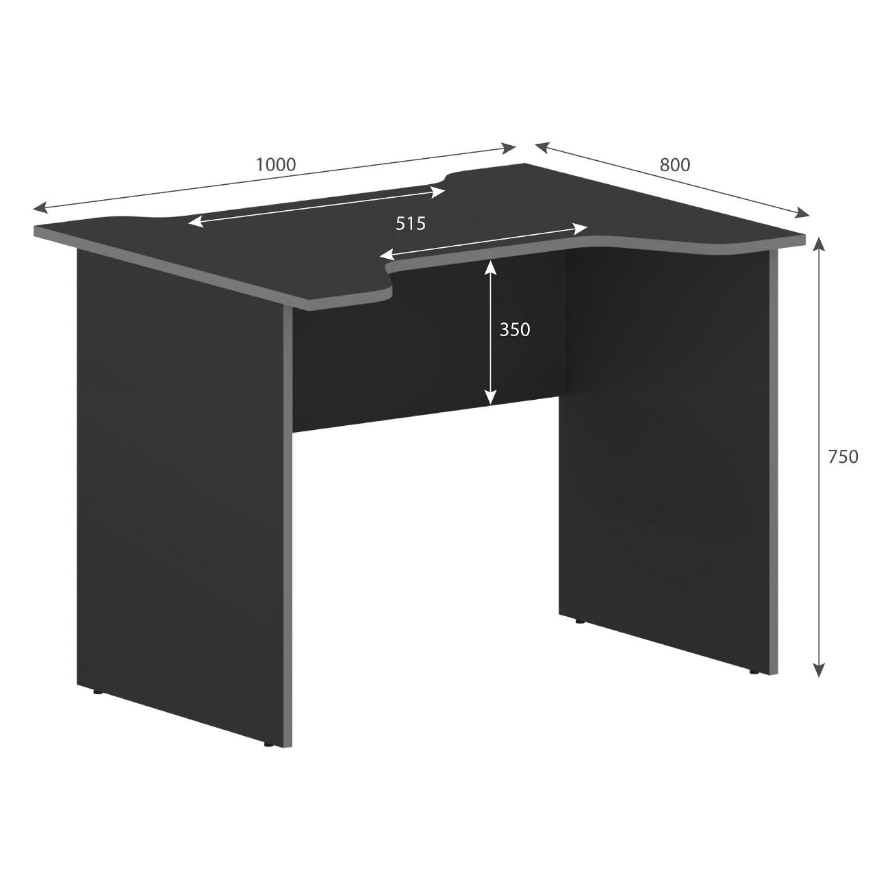 Стол компьютерный игровой Skyland 100CA Антрацит/Серый 00-07150116