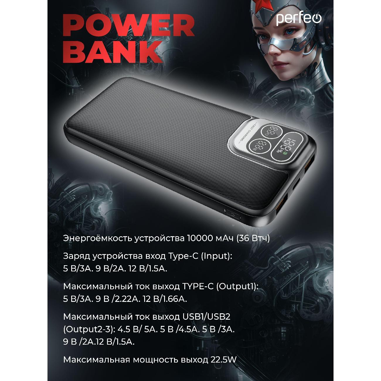 Внешний аккумулятор Perfeo Atomic Age 10000