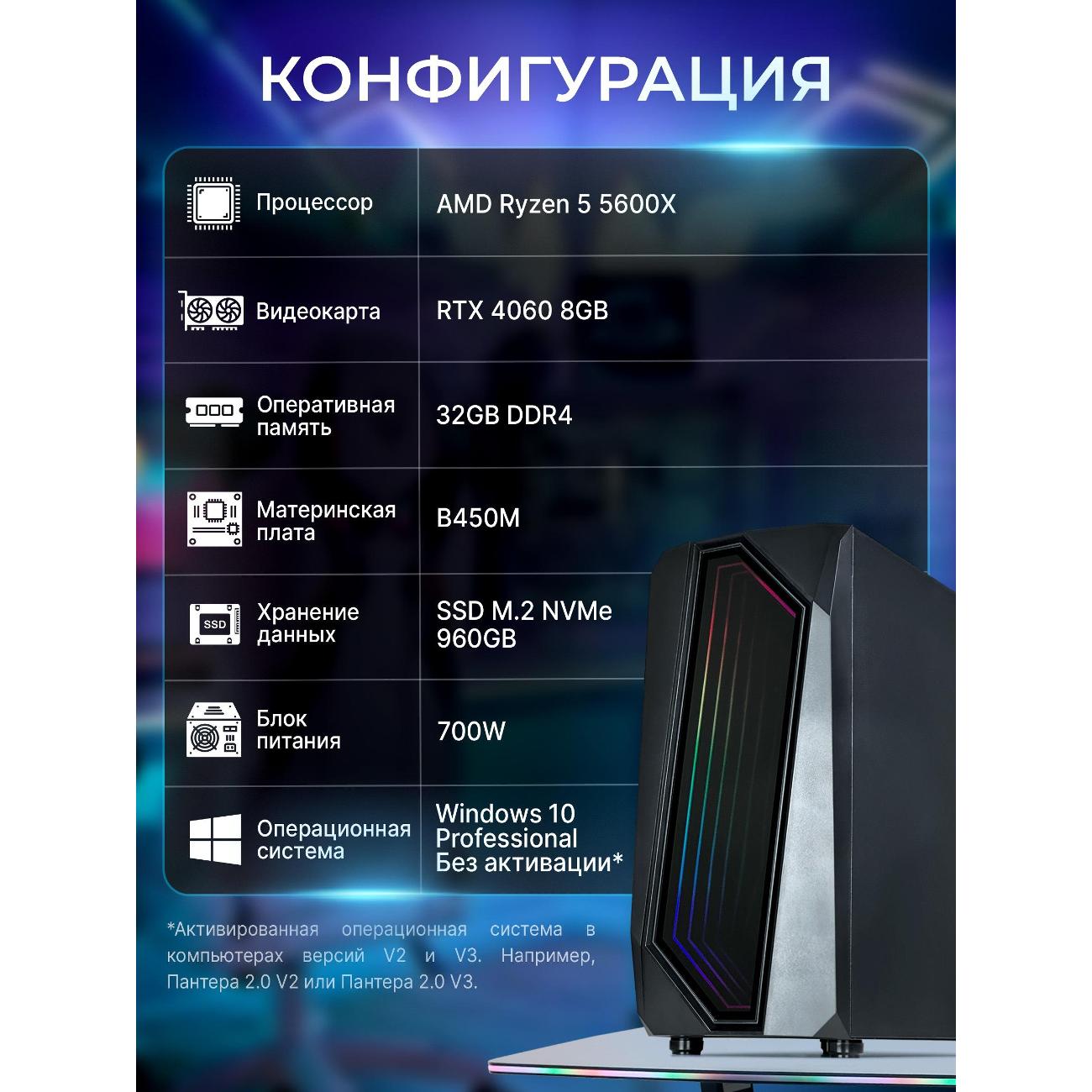 Системный блок игровой Robotcomp Черная Пантера 2.0 Plus