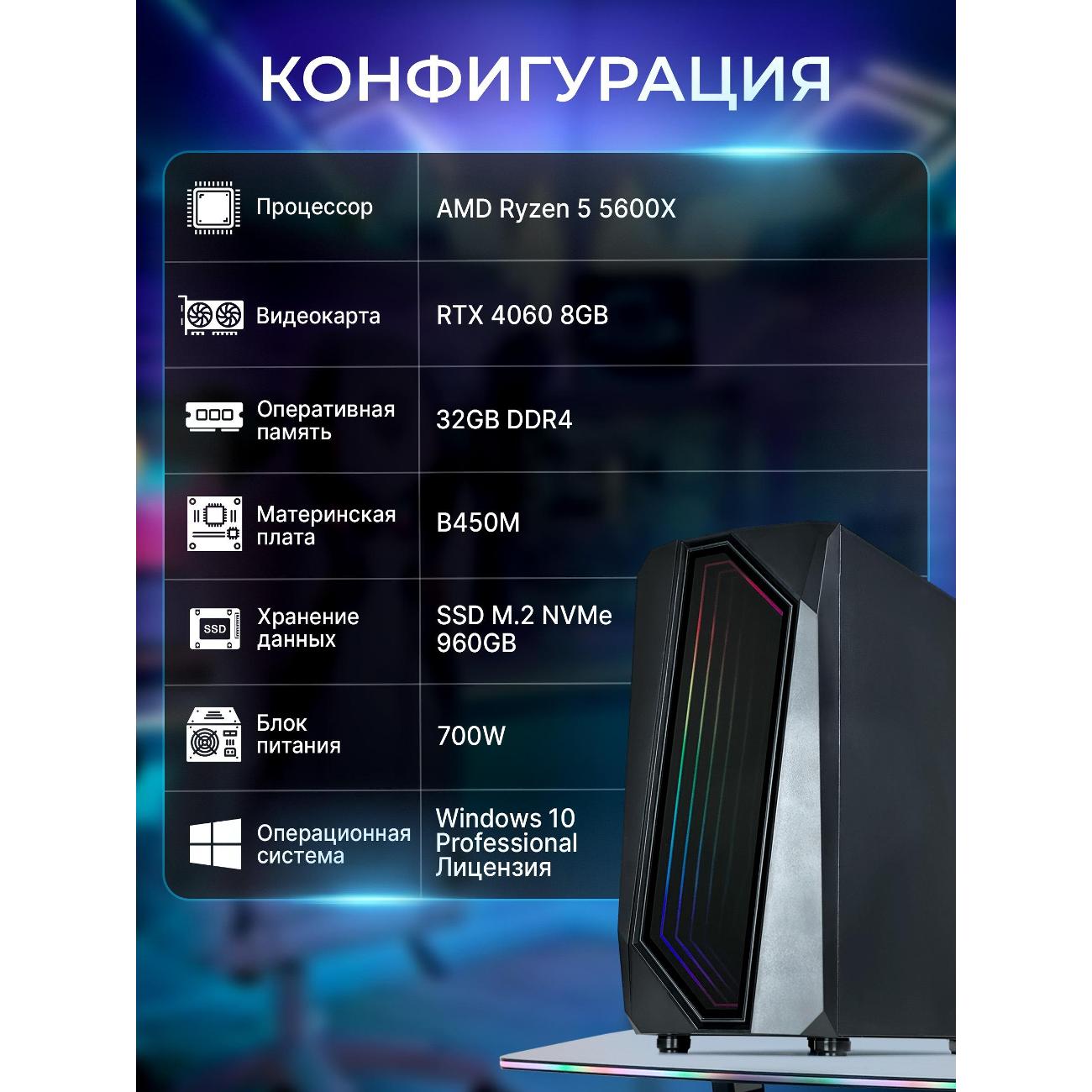 Системный блок игровой Robotcomp Черная Пантера 2.0 V2 Plus