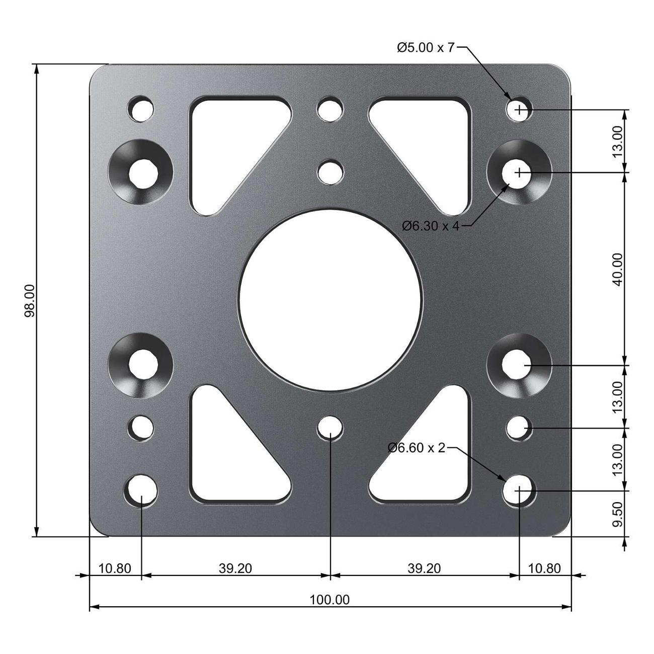 Переходник для базы руля Moza Wheel Base Adapter Plate (for R21/R16/R9/R5) RS049