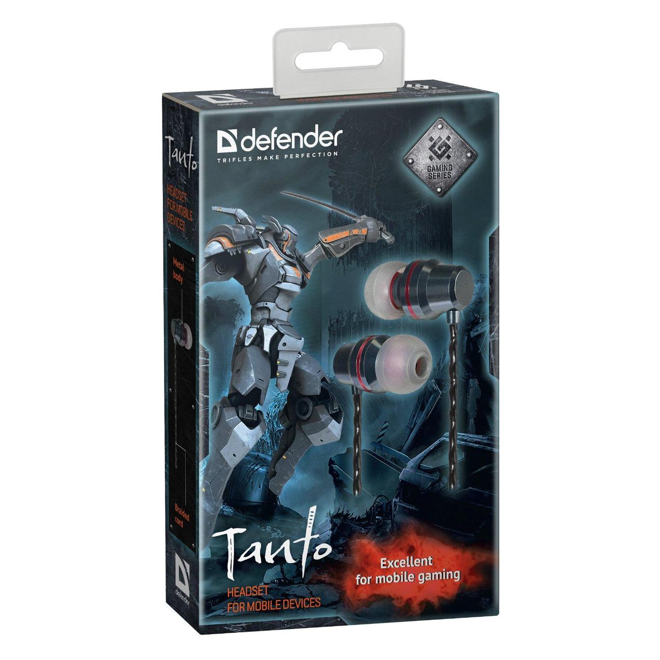 Наушники-вкладыши Defender Tanto Black/ серый